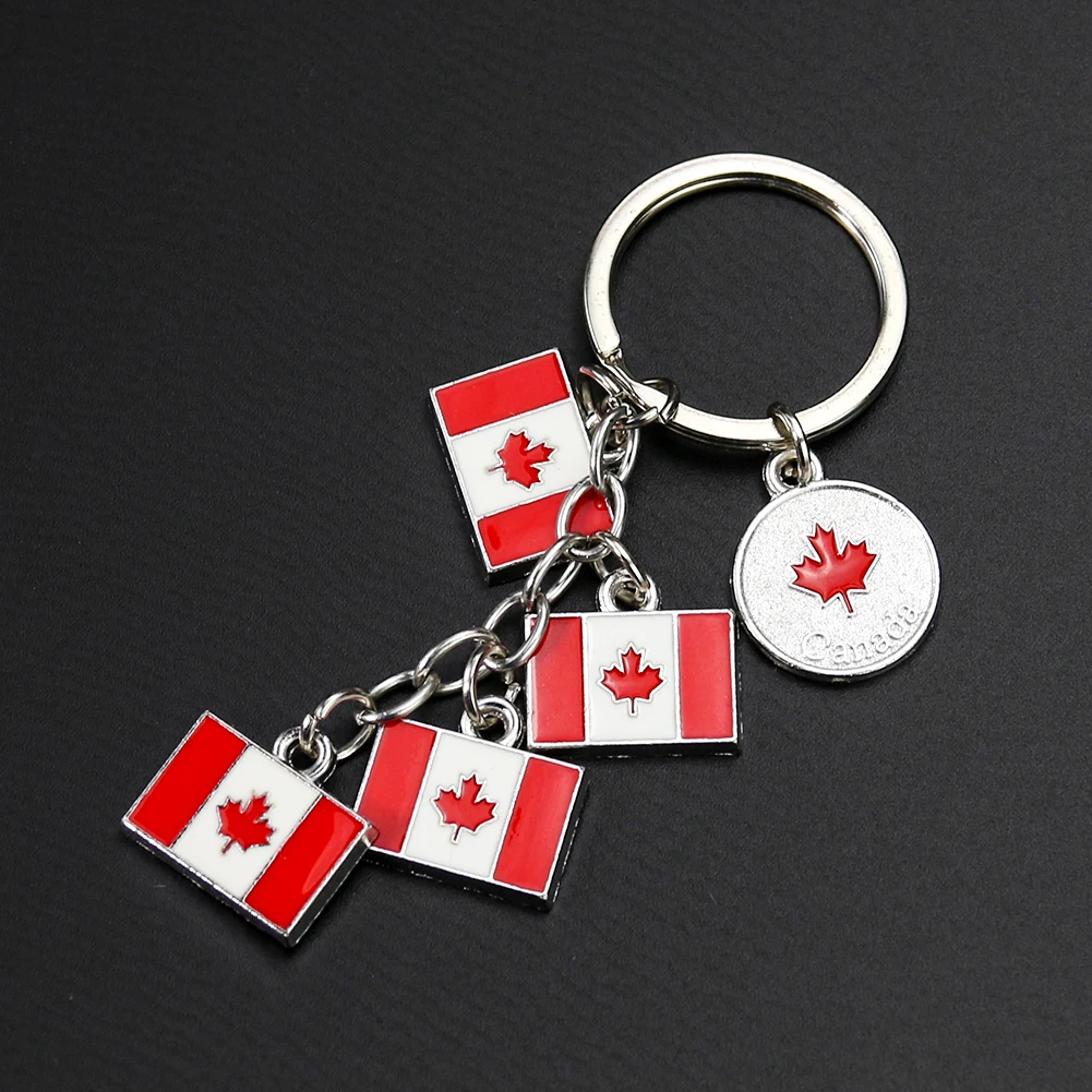 Metal Canada National Flag Keychain Maple Leaf Bag Backpack Hanging Purse Charms Patriotic Man Woman Ornament Jewelry Accessory |