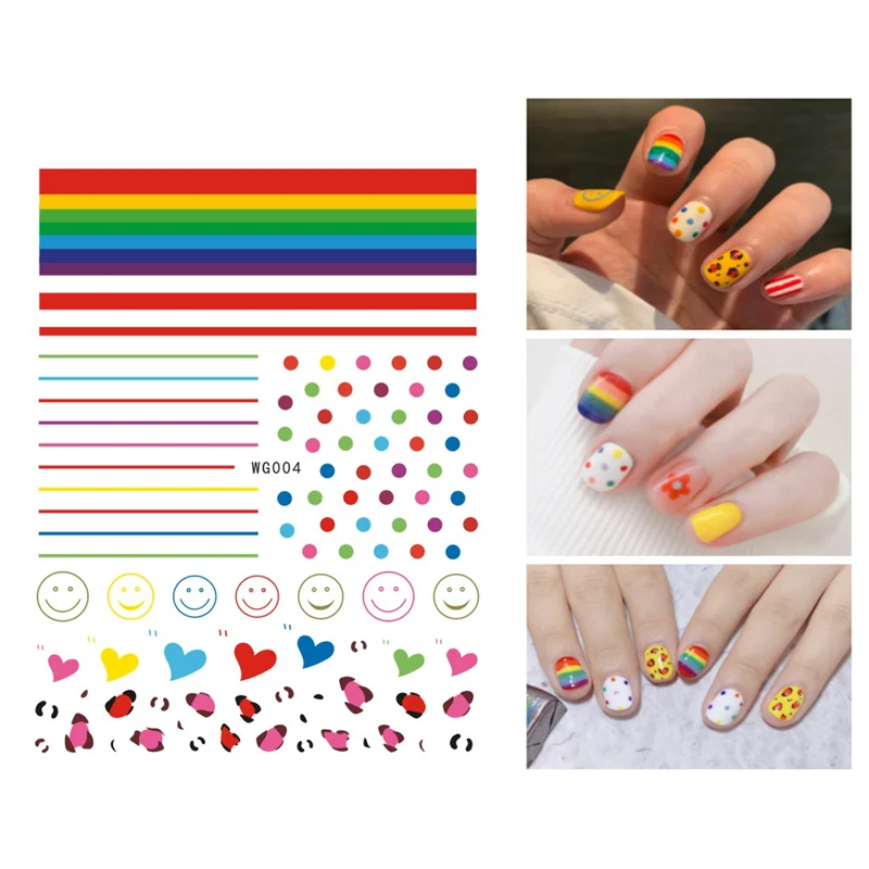 

10PCS Summer Fruit Nail Art Sticker 3D Flamingo Self-Adhesive Nail Slider DIY Rainbow Nail Art Decorative Decal Nail Sticker