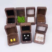 1pc wood jewelry box ring earrings storage wedding engagement jewelry box portable mini jewelry retro storage box