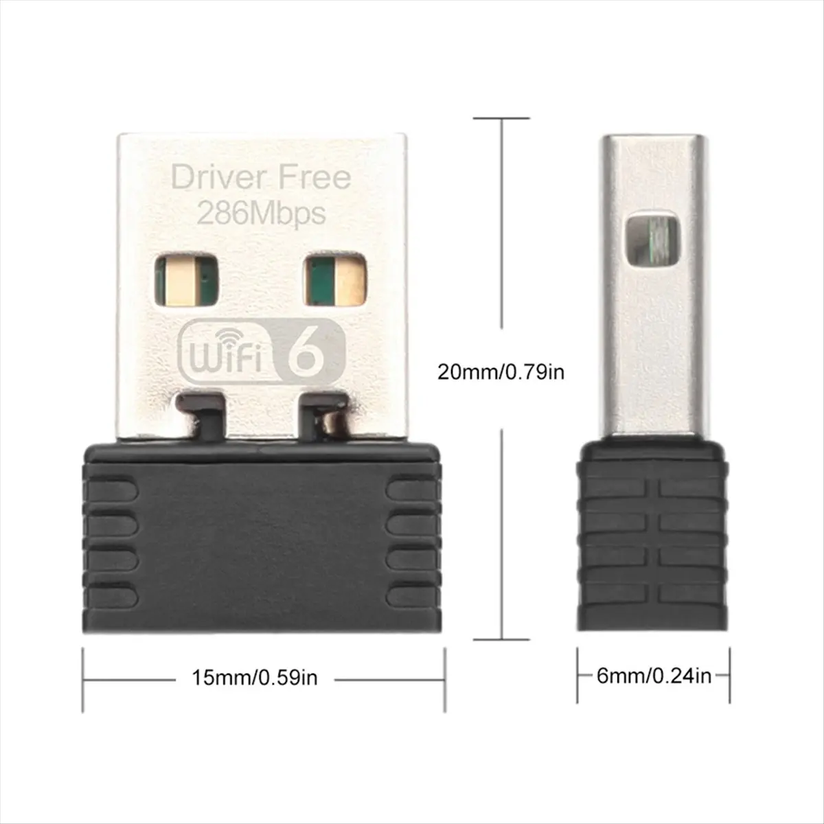 Фото 10 шт. USB WiFi-адаптер, беспроводная сетевая карта LAN 2,4 ГГц, Wi-Fi 6 приемник 802.11ax без драйверов для ПК, ноутбуков, Windows 7, 8, 10, 11 - ELEC №2