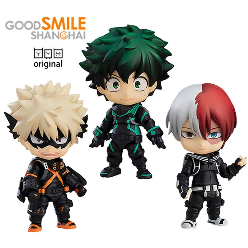

Good Smile Genuine Nendoroid 1692 Bakugou Katsuki 1691 Midoriya Izuku 1693 Todoroki Shoto Stealth Suit Anime Figure Model Toys