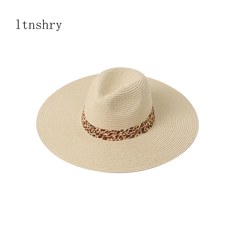 

Женская соломенная шляпа от солнца, однотонная лента с большими полями, 2022 см, лето 9,5