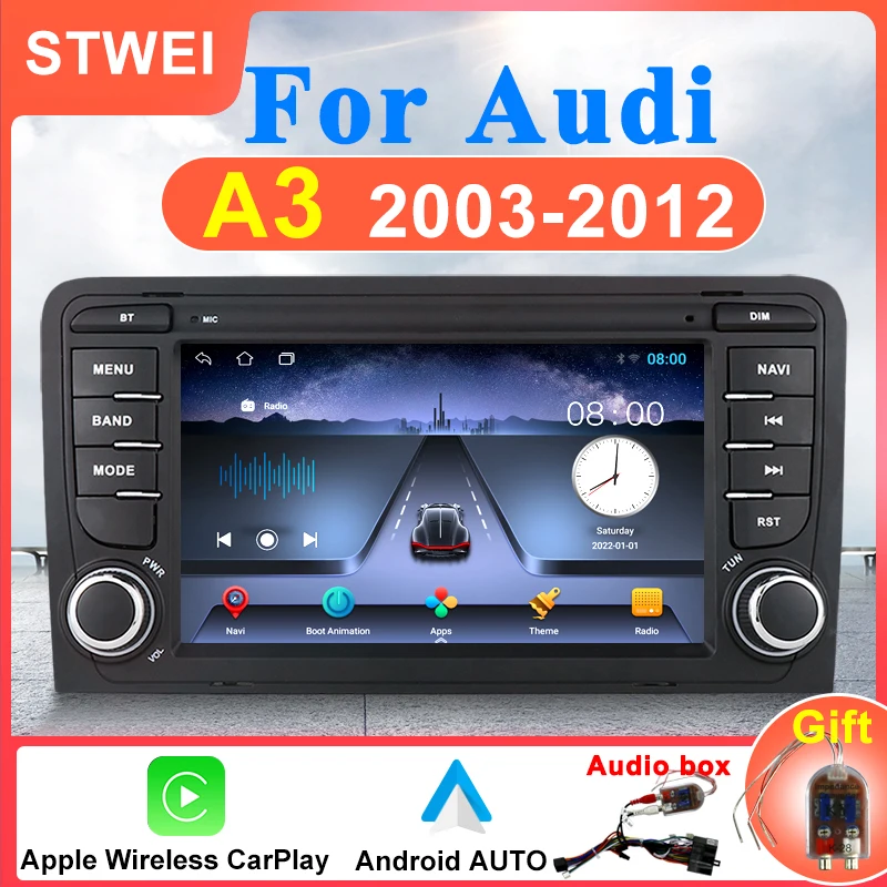 

For Audi A3 8P S3 RS3 2003-2012 Android 11 Car Radio Multimedia Playback Video Player GPS Navigation Carplay, 4G, WiFi, DSP