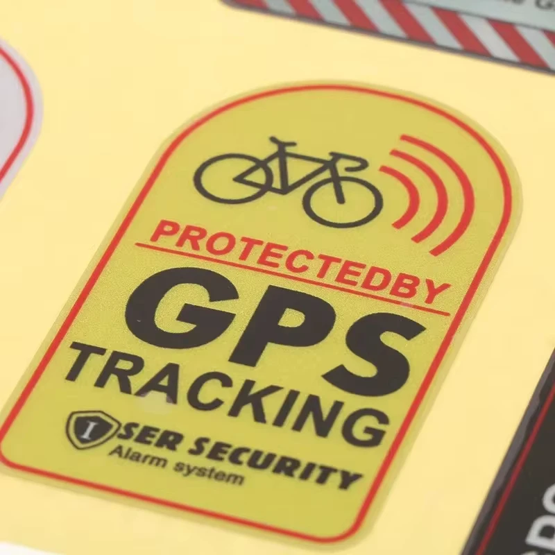 Фото GPS-наклейка на сигнализацию, MTB, дорожный велосипед, скутер, противоугонная наклейка для мотоцикла, предупреждающая светоотражающая наклейка для аксессуаров для велосипеда №4