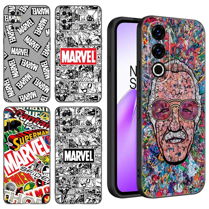Marvel Мстители искусство черный силиконовый планшетофон для OnePlus 10R 11R 12R ACE 2 3 Pro 2V 3V