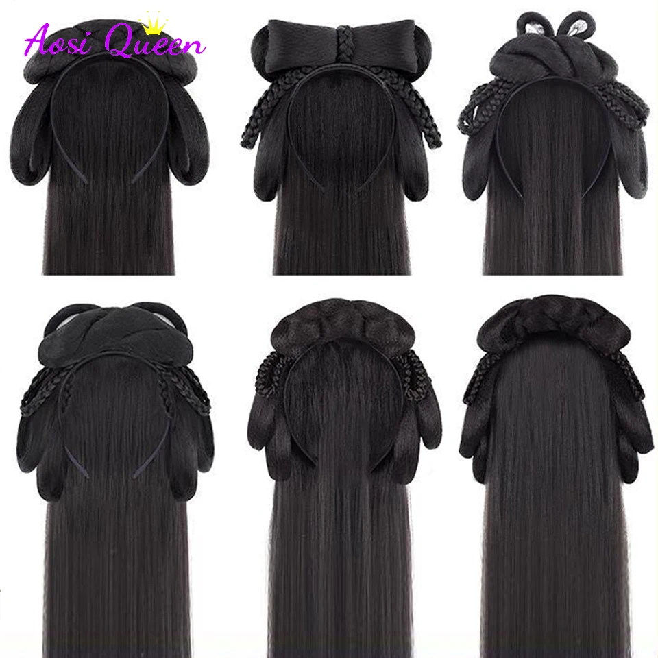 Китайский старинный женский парик Hanfu парики головной убор аксессуары для