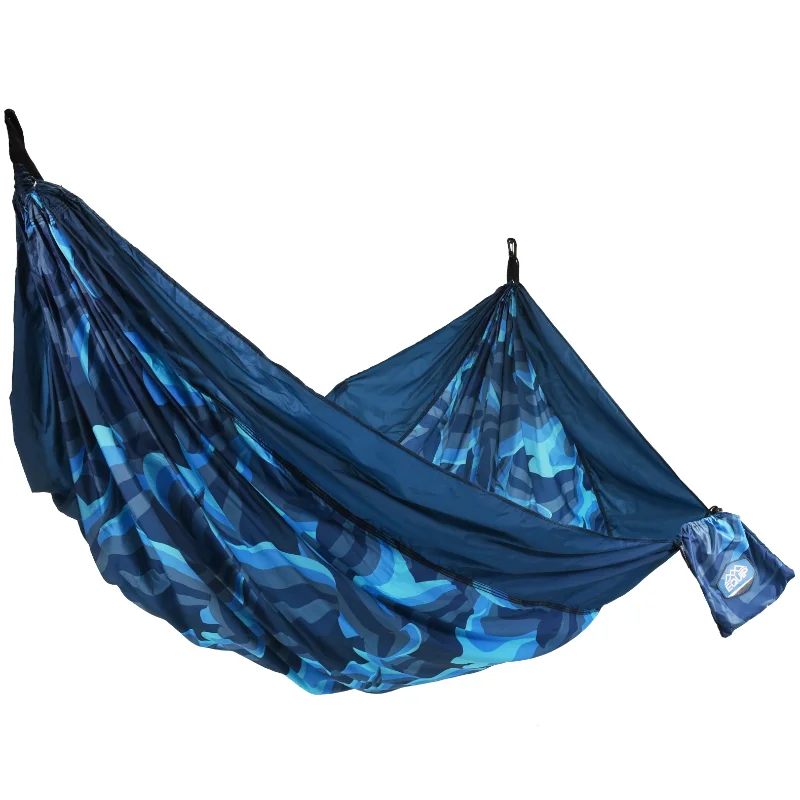 

Equip Nylon Portable Camping Hammock, Two Person Blue Filtered Ombre, Assembled Size 124 in. L x 77 in. W hammock