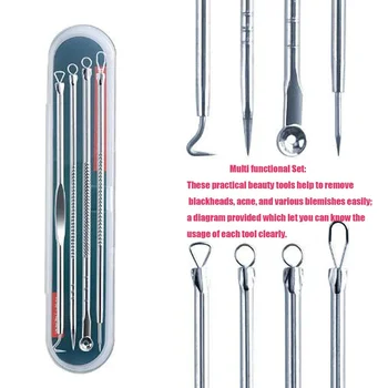 Blackhead Pimple Remover Tools Comedone Extractor Acne Removal Kit for Blemish Whitehead Popping Zit Removing Health and Beauty 3