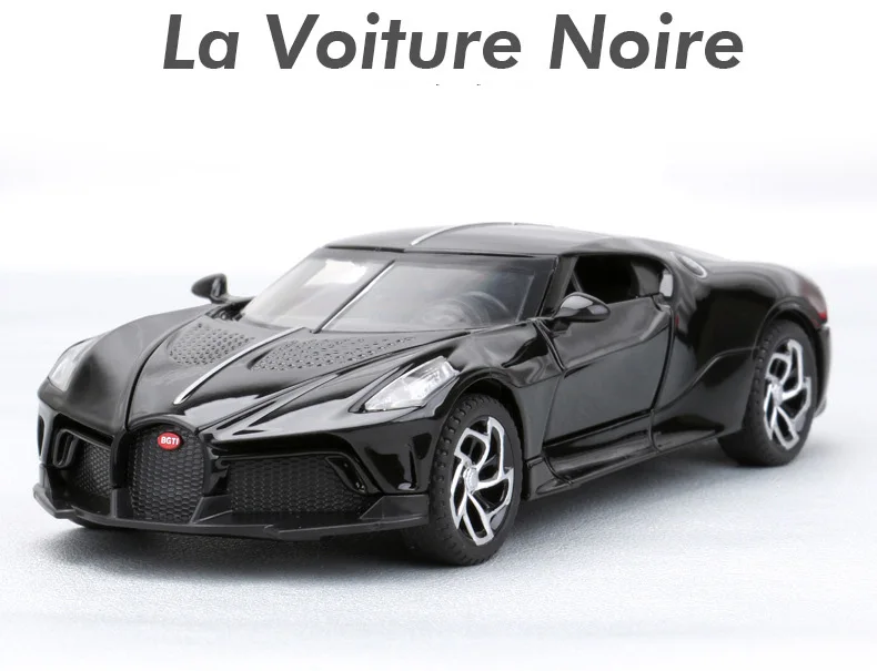 

Hot 1:32 scale wheels Bugattis La Voiture Noire super sport car metal model with light and sound diecast vehicle pull back toys