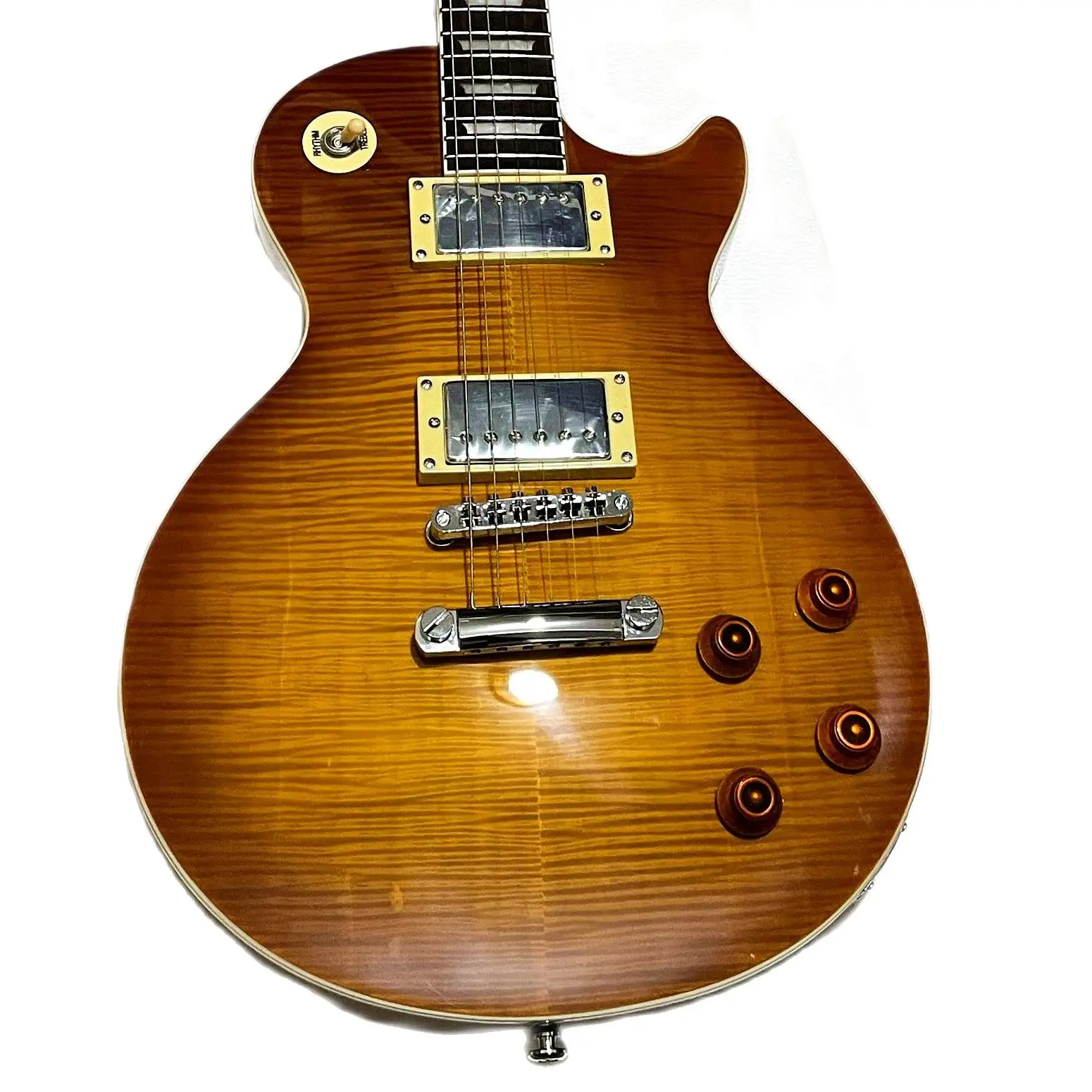 

2023 New!!! Light Smoke Color Standard LP Electric Guitar, Solid Body, Flame Maple Top, Rosewood Fretboard