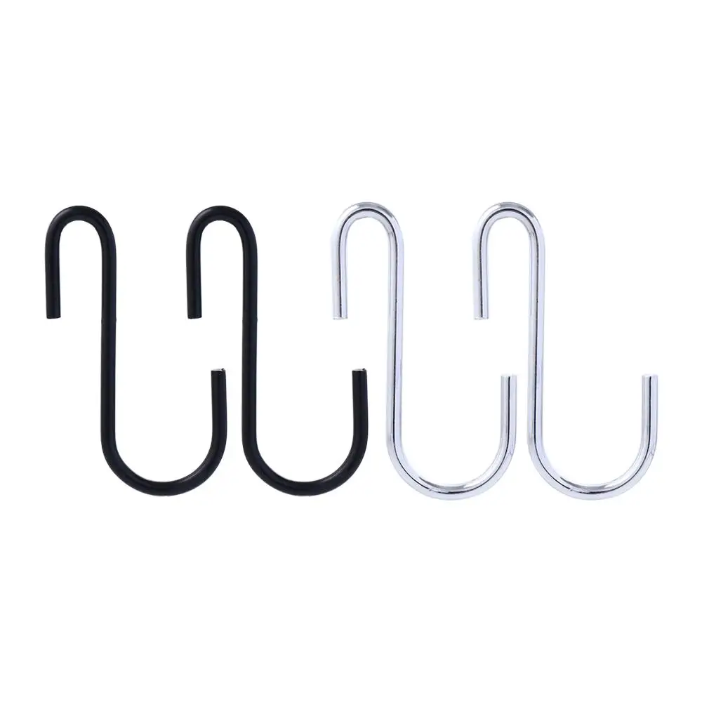 

Black Silver 10PCS Clothes Hanger S Shaped Pots Storage Holder Hooks Kitchen Organizer Bathroom Supplies