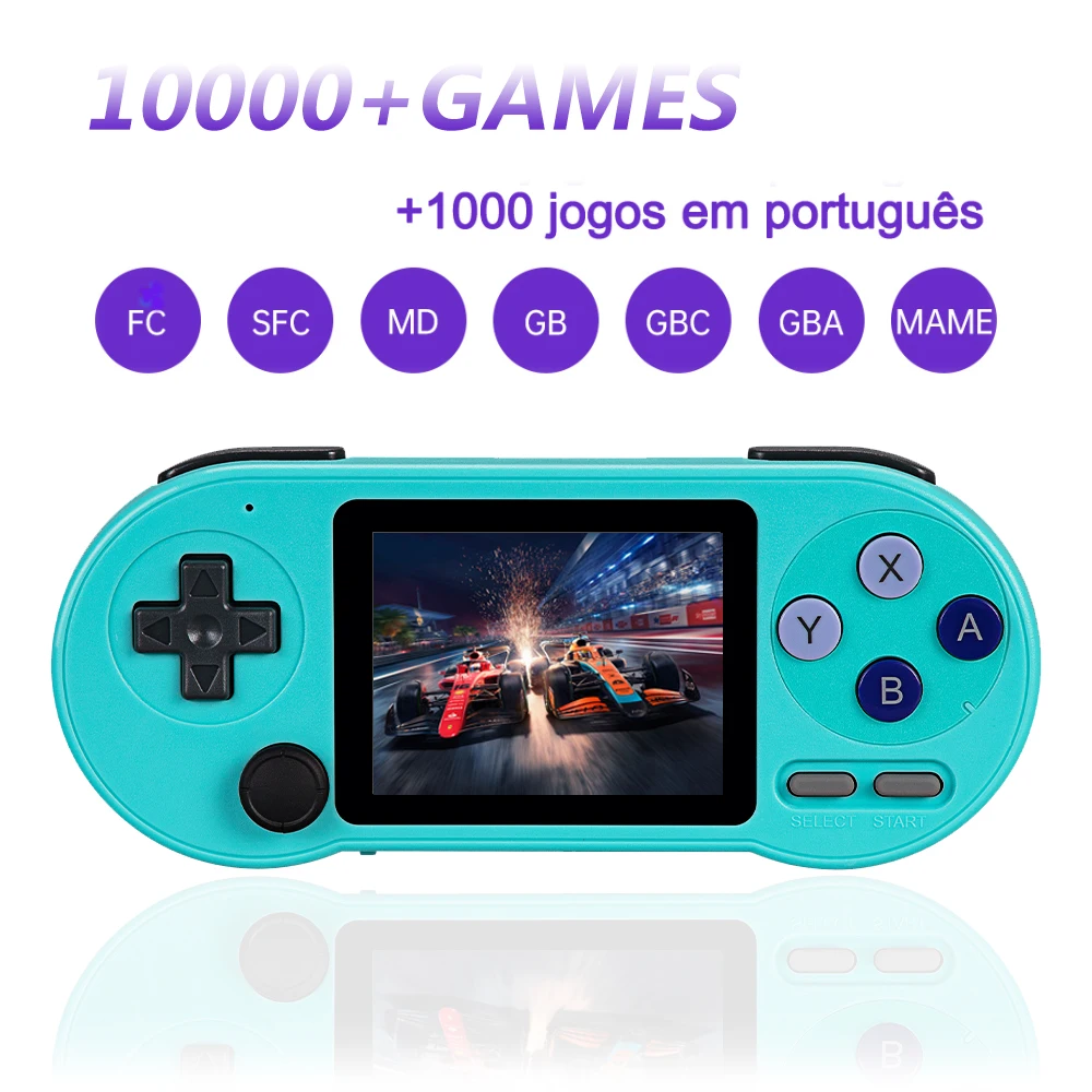 Портативный игровой плеер SF2000 с 3-дюймовым IPS экраном, портативная игровая консоль для видео со встроенной памятью 32 ГБ, 10000 + Ретро-игр, поддержка ТВ, AV-выхода