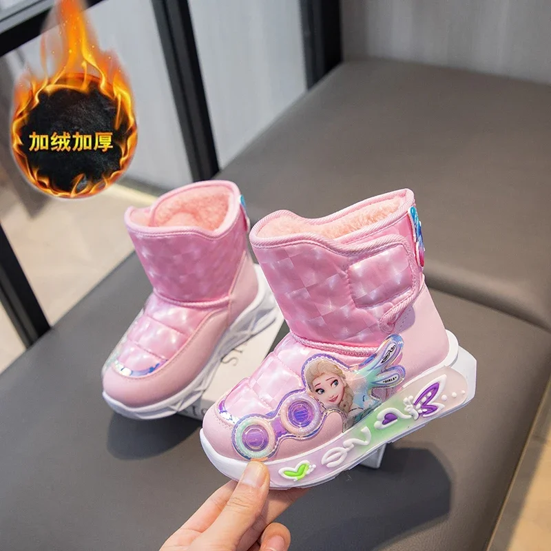 Детские зимние ботинки новый стиль детские бархатные утепленные короткие для