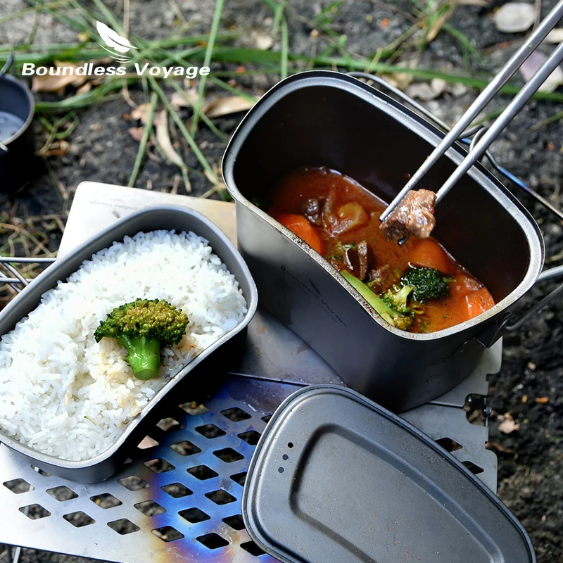 Титановая посуда Boundless Voyage для кемпинга столовая набор приготовления пищи