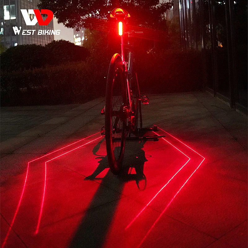 

WEST BIKING Laser Bicycle Rear Light Brake Sensor Smart Taillights High Visibility Rechargeable LED Helmet Light Bike Accessorie