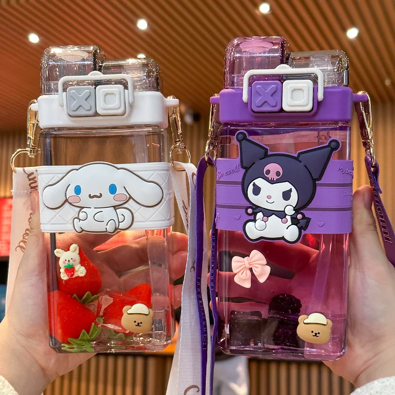 

Tritan Water Cup Double Drink Children's Plastic Cup Cute Girl Straw Cup Summer Water Bottle Insulated Water Bottle
