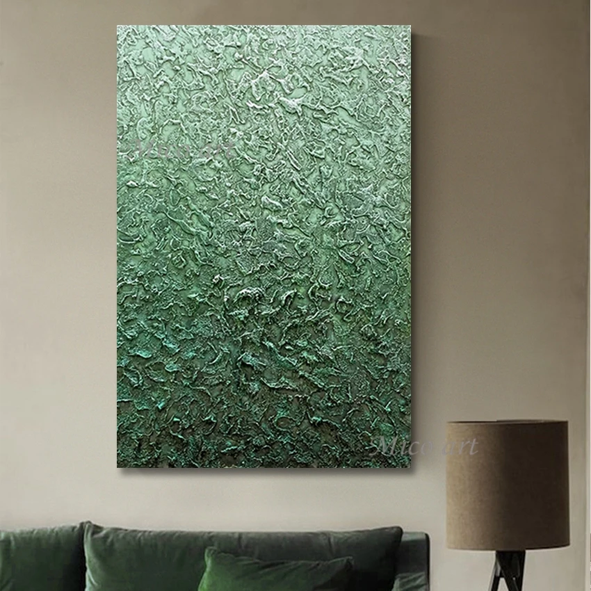 

Настенная картина большого размера Ручная роспись холст Новый дизайн Зеленые абстрактные картины искусство для современного дома хорошее ...