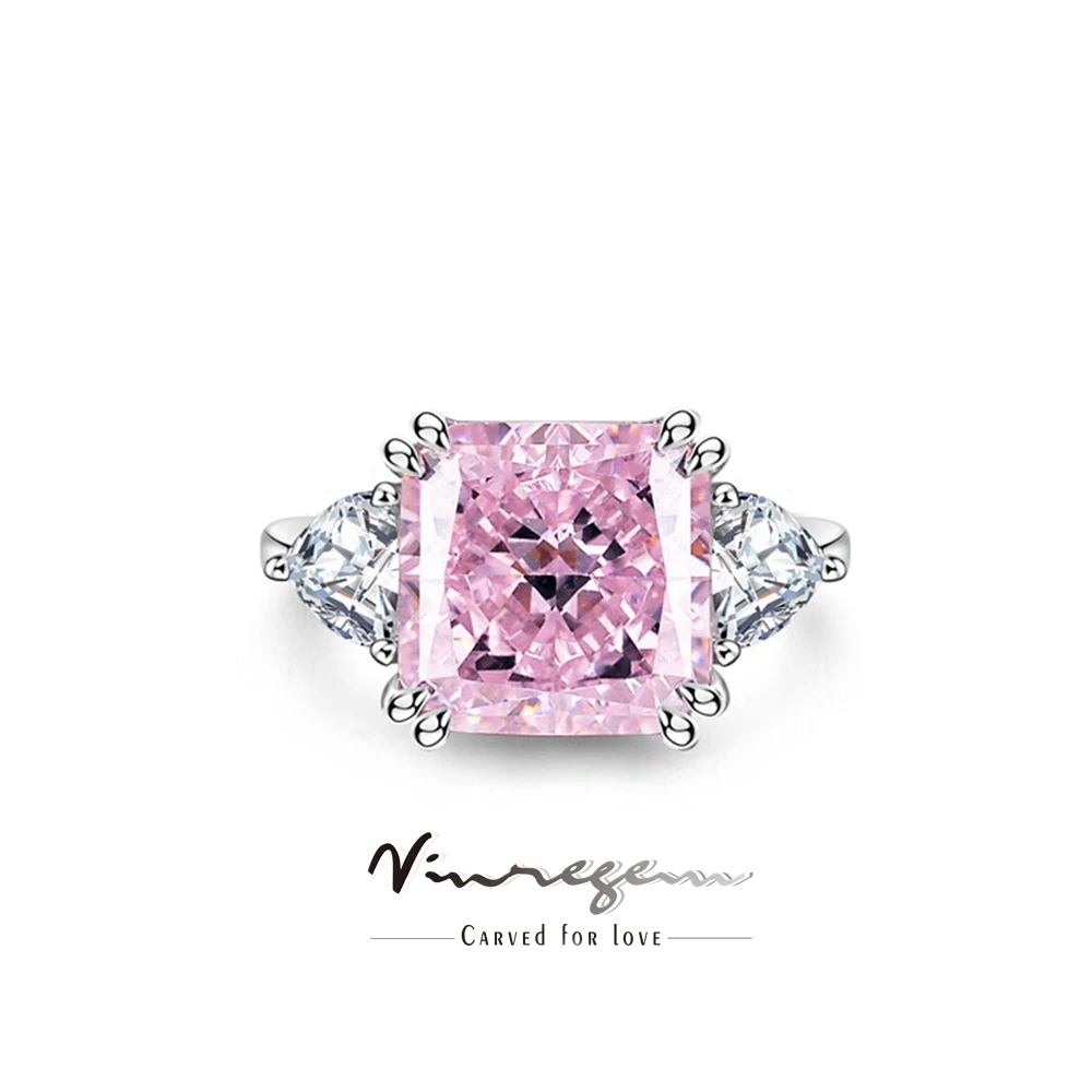 

Vinregem 18K White Gold Plated 5CT Sapphire Gemstone Ring For Women Anniversary Gift 925 Sterling Silver Fine Jewelry Wholesale