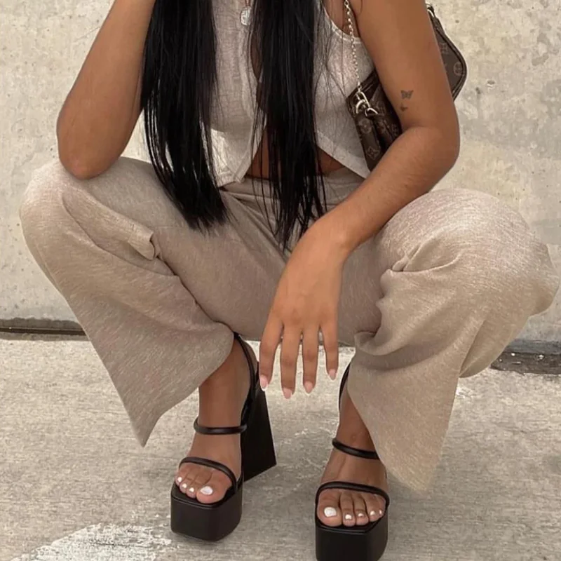 New Summer Platform Sandals Women Shoes Open Toe Ankle Strap Fashion Shoes Woman High Quality Strange Style Ladies Sandals