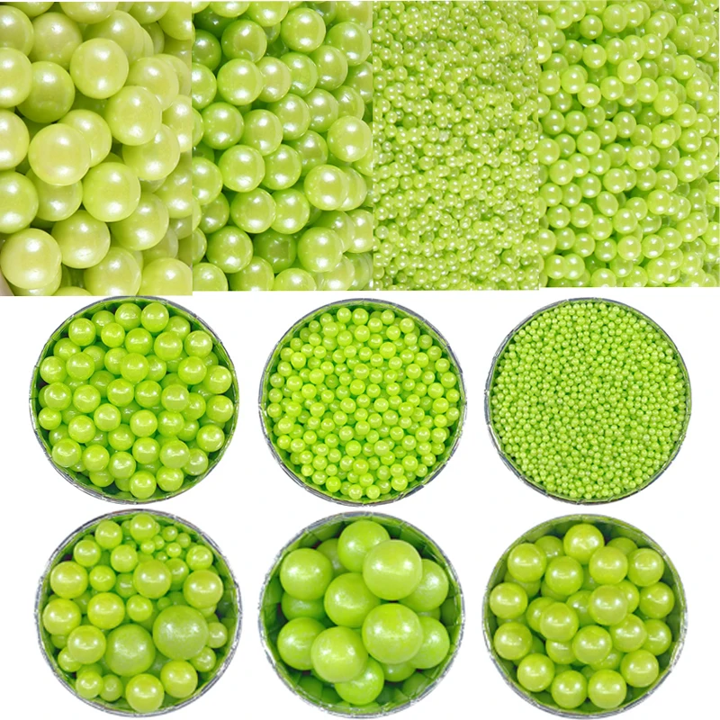 

50 г, съедобные зеленые бусины, жемчужные шарики, конфеты, украшение для свадебного торта
