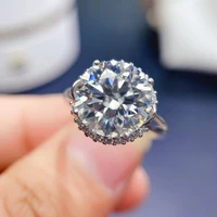 meibapj 5 carats white moissanite diamond ring for women 925 sterling silver fine wedding jewelry