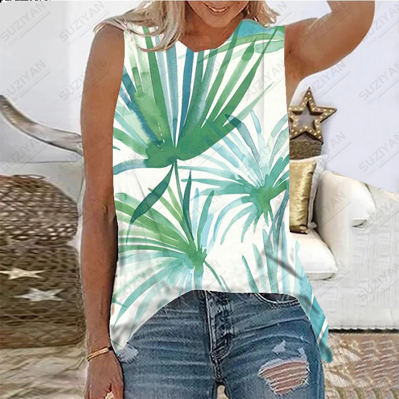

Fashion New Loose Style Women's Sweetheart T-shirt 3D Printing Casual Large Summer Simple Hot Selling Young Tank Top Sleeveless