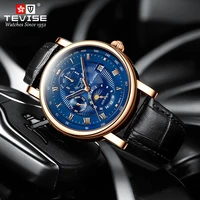 dropshipping mens watches automatic mechanical watch for men tourbillon clock genuine leather waterproof military wristwatch new
