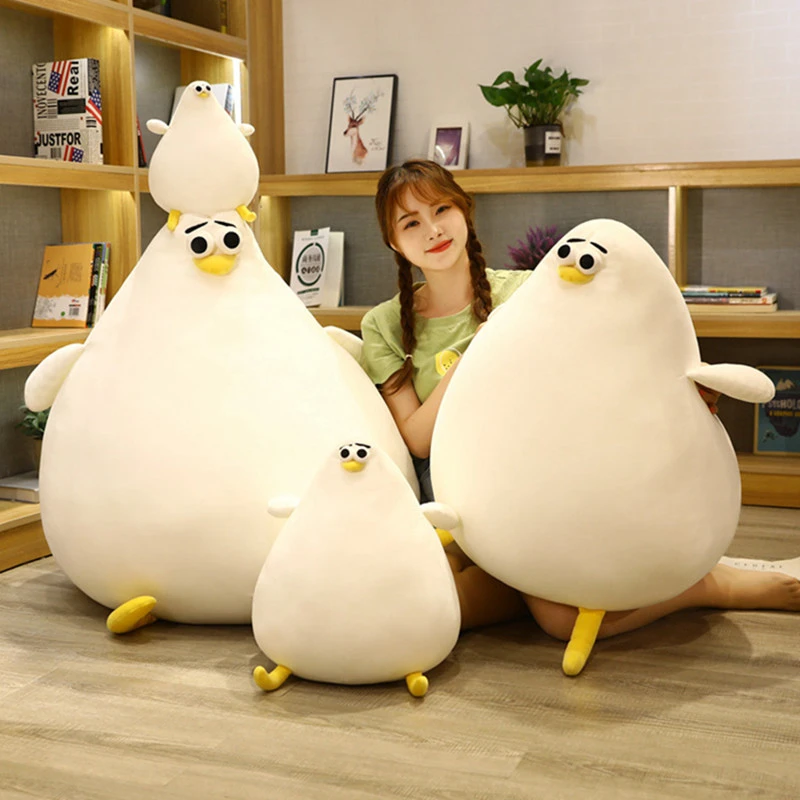 

85cm Giant Round Soft Penguin Plush Pillow Fluffy Creative Cushion Toy Girl Kids Surprise Gift Lazy Sofa Living Room Decoration