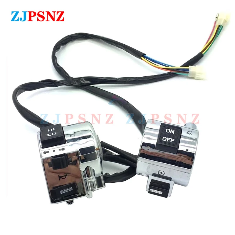 

Motorcycle Scooter Right Left Side Chrome Plated Handlebar Switch Control Button Headlight Turn Signal Light Horn 125CC 150CC