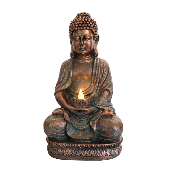 

Meditating Sitting Buddha Solar Lights Outdoor Garden Patio Statue Light Decor