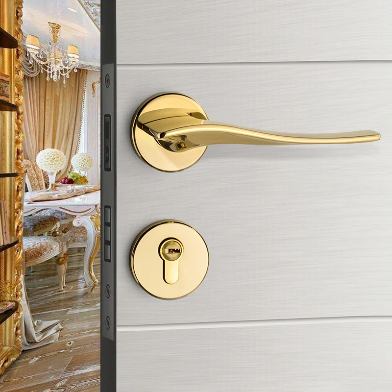 

Золотой дверной замок светильник лый, роскошный, европейский, американский, современный, из массива дерева, для внутренних дверей, для спаль...