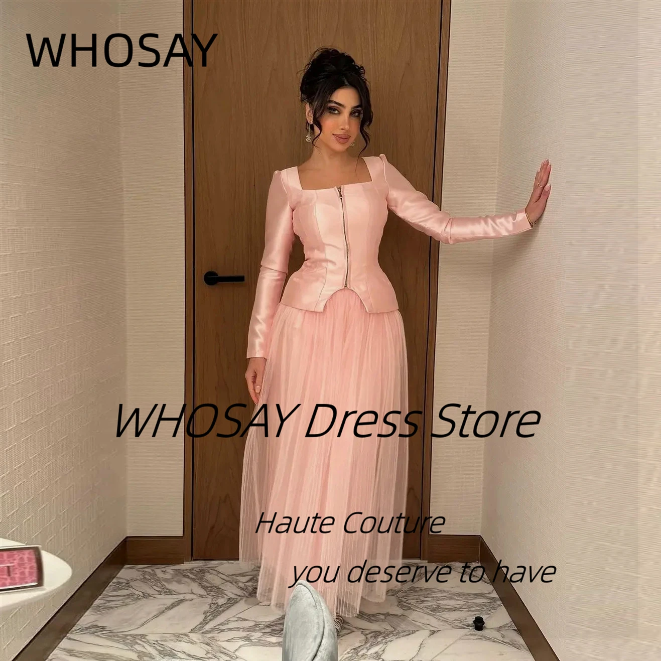 Платье для выпускного WHOSAY из двух частей вечерние платья на молнии с длинным