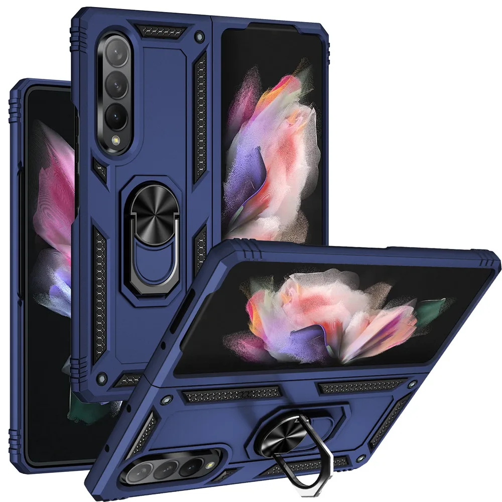 

Z Fold 3 Case For Samsung Galaxy Z Fold 3 Capa Shockproof Armor Car Holder Ring Cover For Galaxy Z Fold 3 5G Stand Holder Coque