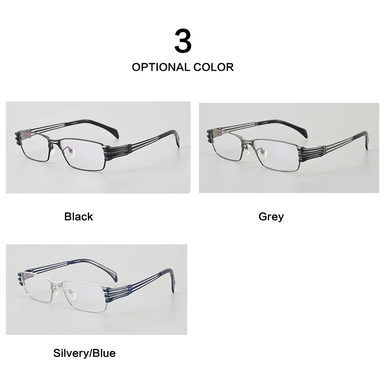 Мужские титановые очки для коррекции зрения в полной оправе
