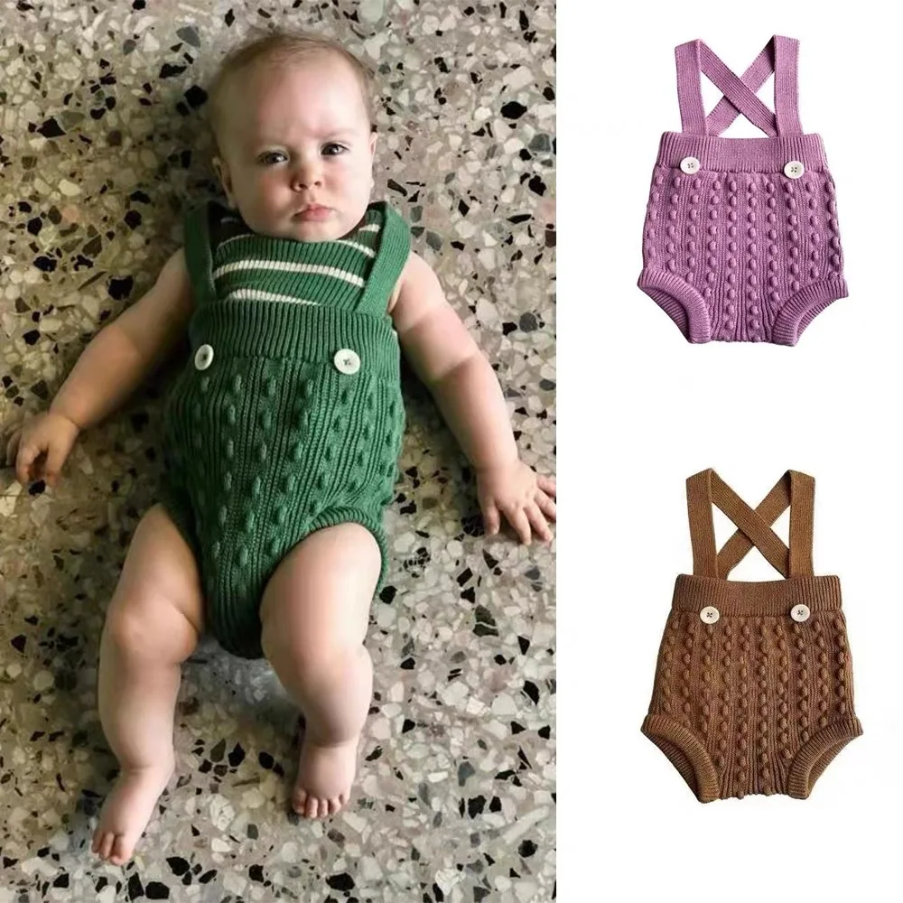 

Children's Overalls Ins2022 Spring And Summer Mabli Series Of The Same Style Baby Boy And Girl Super Soft Knitted Overalls
