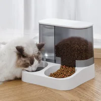 2 In 1 Cat Feeder Automatic Water Dispenser 3.8L Large Capacity Dog Drinking Bowl Detachable Pet Feeding Container Pet Supplies