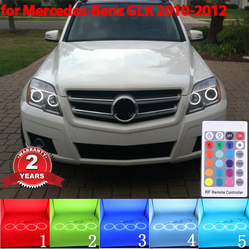 

LED Angel Eyes Halo Ring Headlight Lamps For MERCEDES BENZ GLK CLASS X204 280 300 320 350 10-12 RGB multi-color Remote Control