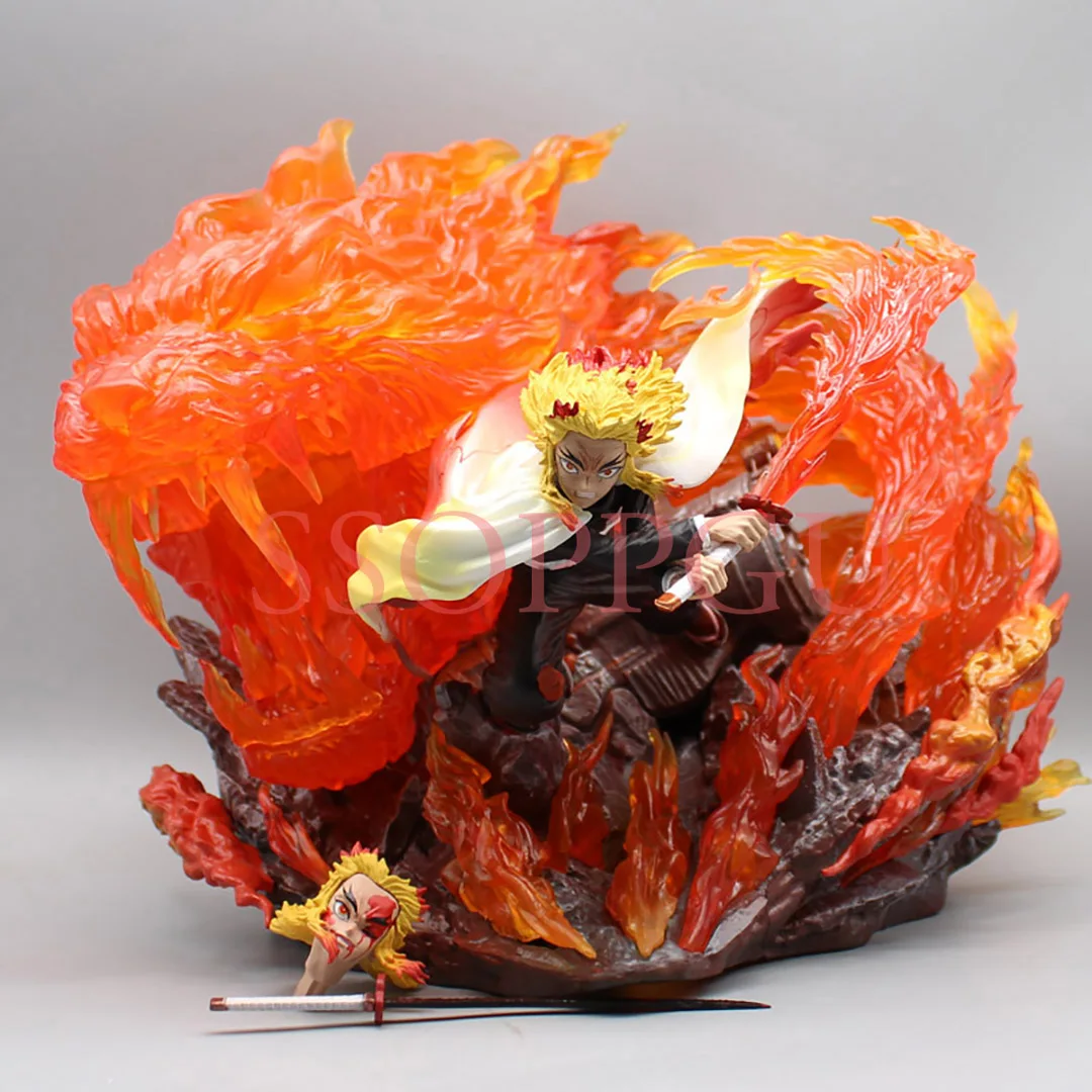 

Фэнтезийная игрушка-убийца демонов GK Rengoku Kyoujurou фигурка пламеный Тигр светящаяся сцена статуя экшн-фигурка Коллекционная модель игрушки подарки