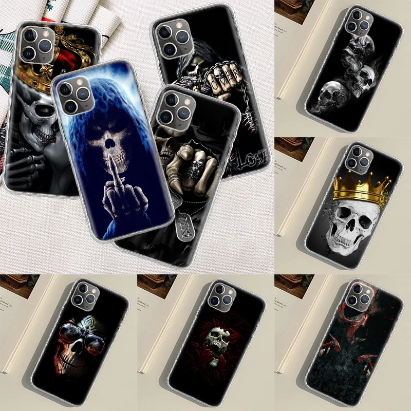 

Grim Reaper Skull Skeleton Phone Case For Apple Iphone 14 13 Pro Max 11 12 Mini SE 2020 X XS XR 8 7 Plus 6 6S 5 5S Cover Shell C