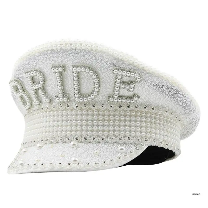 

Bridal Hat Pearls Captain Hat Versatile for Men Women Dancer Comedian