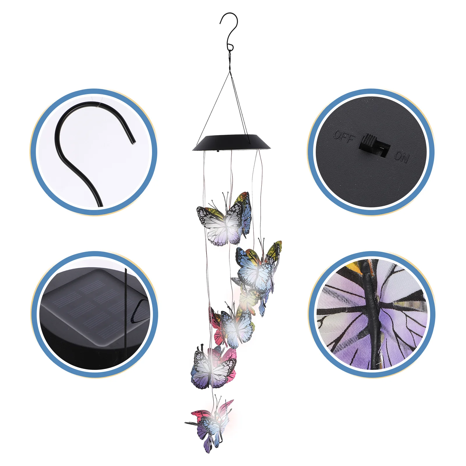 

Solar Wind Chime Light Animal Shape Pendant Solar Recharging Wind Bell Lamp