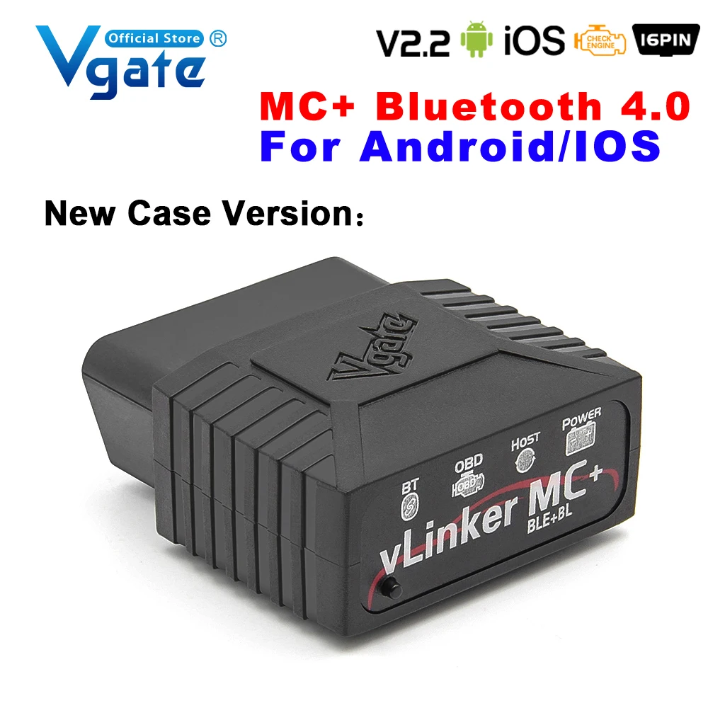

Автомобильный диагностический сканер Vgate vLinker MC ELM327 V2.2 Bluetooth 3,0 4,0 OBD2, ELM 327 V1 5