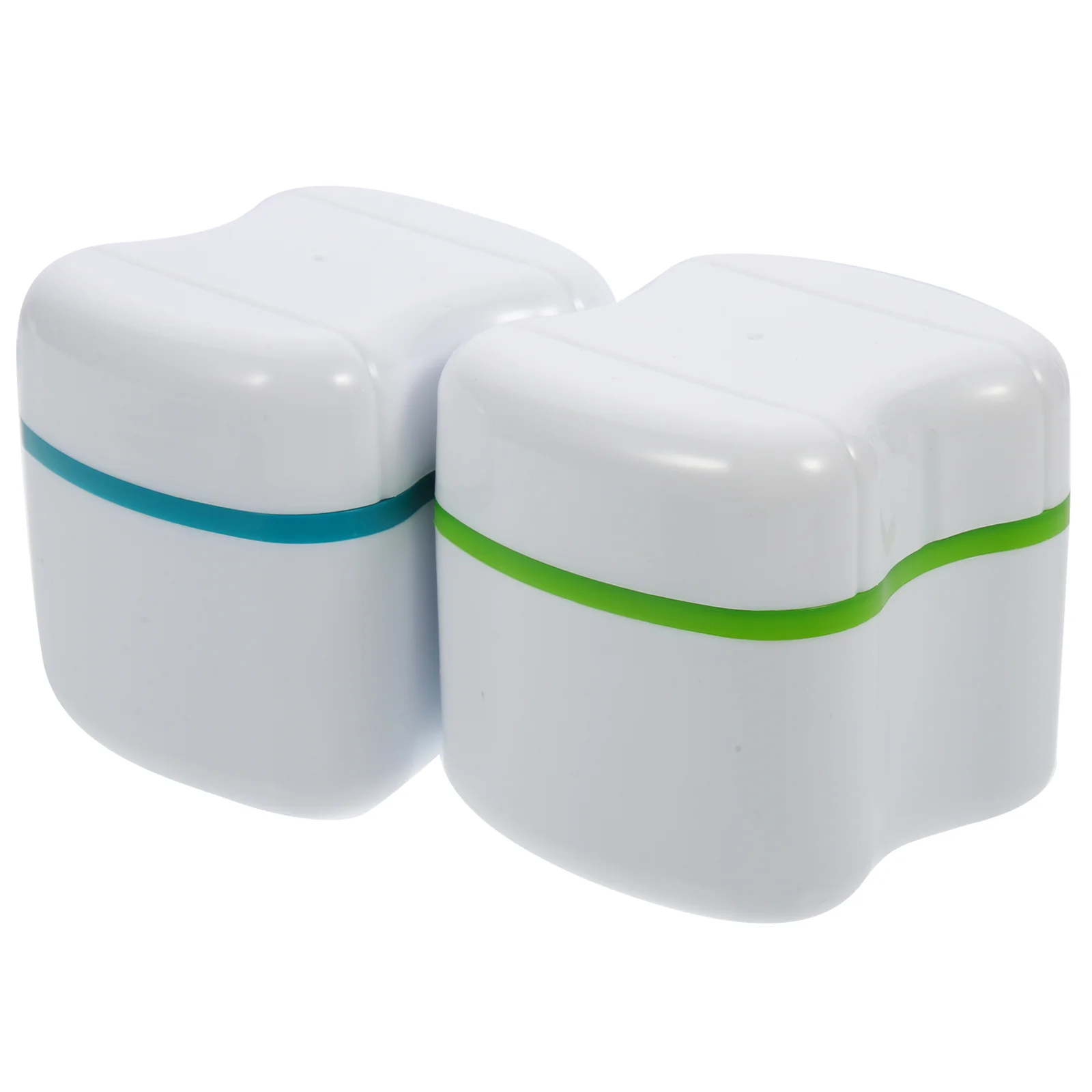

2 Pcs Holder Small Containers Plastic Denture Case Storage Box Travel