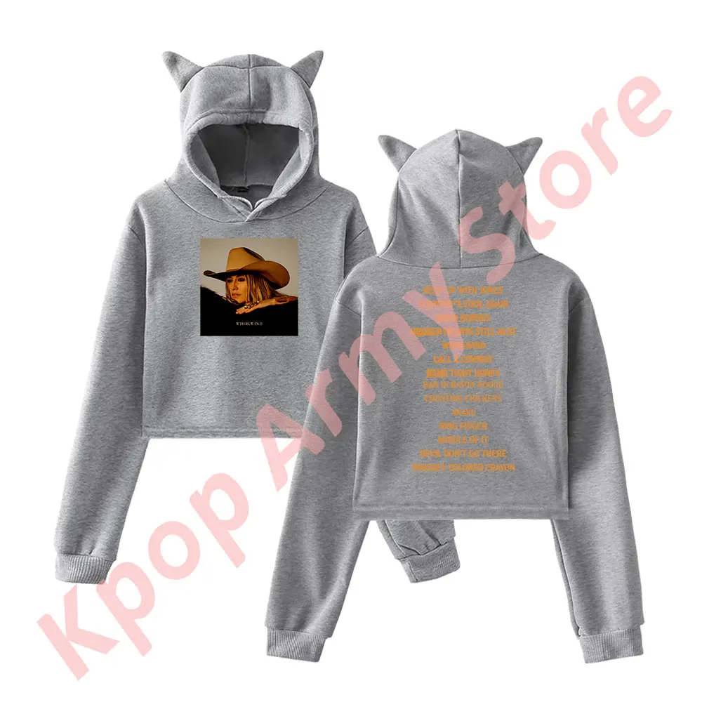 Lainey Wilson Whirlwind Tracklist Merch Pullover Female Cat Ears Hoodie Long Sleeve Top Women's Clothes