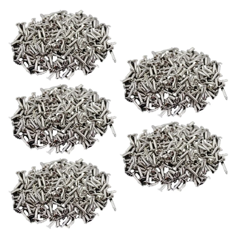 

Hot AD-500Pcs Guitar Pickguard Screws For Fender Strat/Tele Electric Guitar Bass Silver