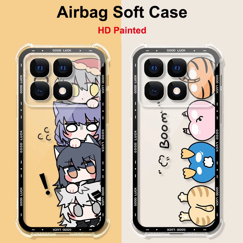 Для Redmi K70 Ultra чехол Poco F6 F5 X6 X5 Pro прозрачная подушка безопасности Силиконовый ТПУ