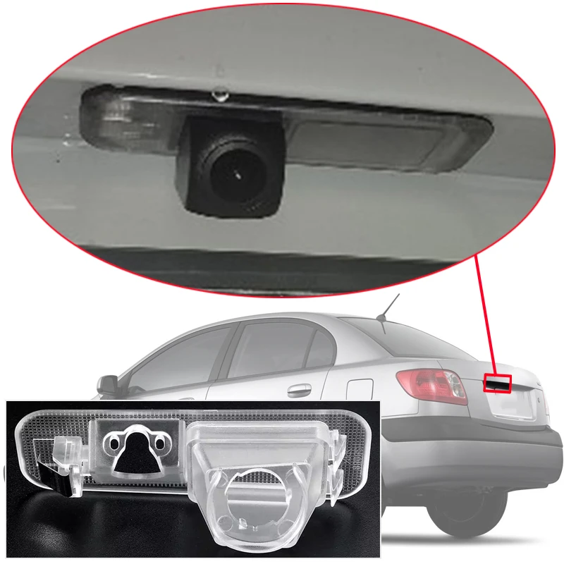 

For Kia Pride Rio 3 Parking Rear View Camera Bracket Waterproof Cover Case Housing License Plate Light Stand 2012 2013 2014 2015