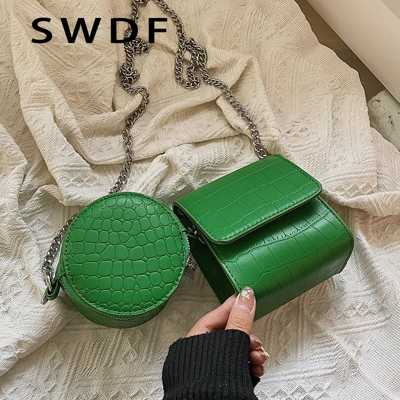 

SWDF, 2 шт., Милая мини-сумка, женская модная сумка через плечо с цепочкой, 2022
