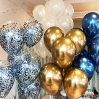 20pcs gold silver confetti metal latex christmas baby shower balloons wedding 2022 newyears globos birthday party decorations