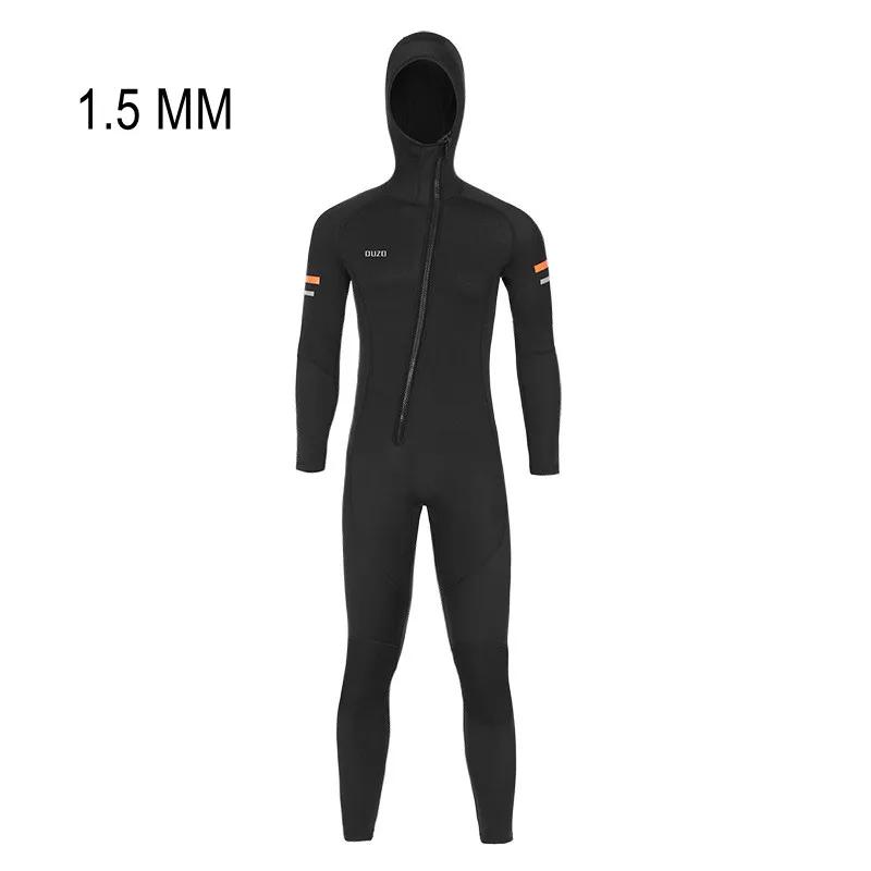 1.5MM Neoprene Full Body One Piece Snorkeling Spearfishing Diving Suit Hooded For Men Scuba UnderWater Hunting Keep Warm WetSuit